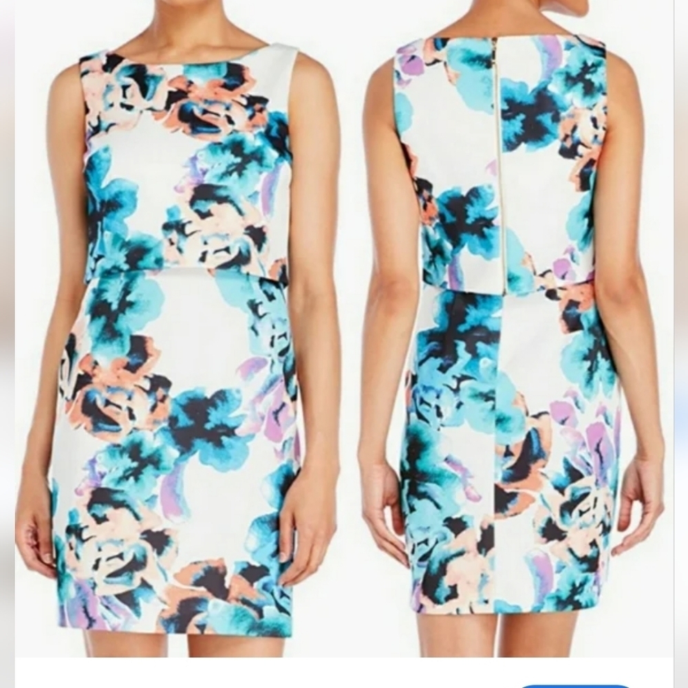 Ivanka Trump Floral Short Spring Sleevesless dress fits M
